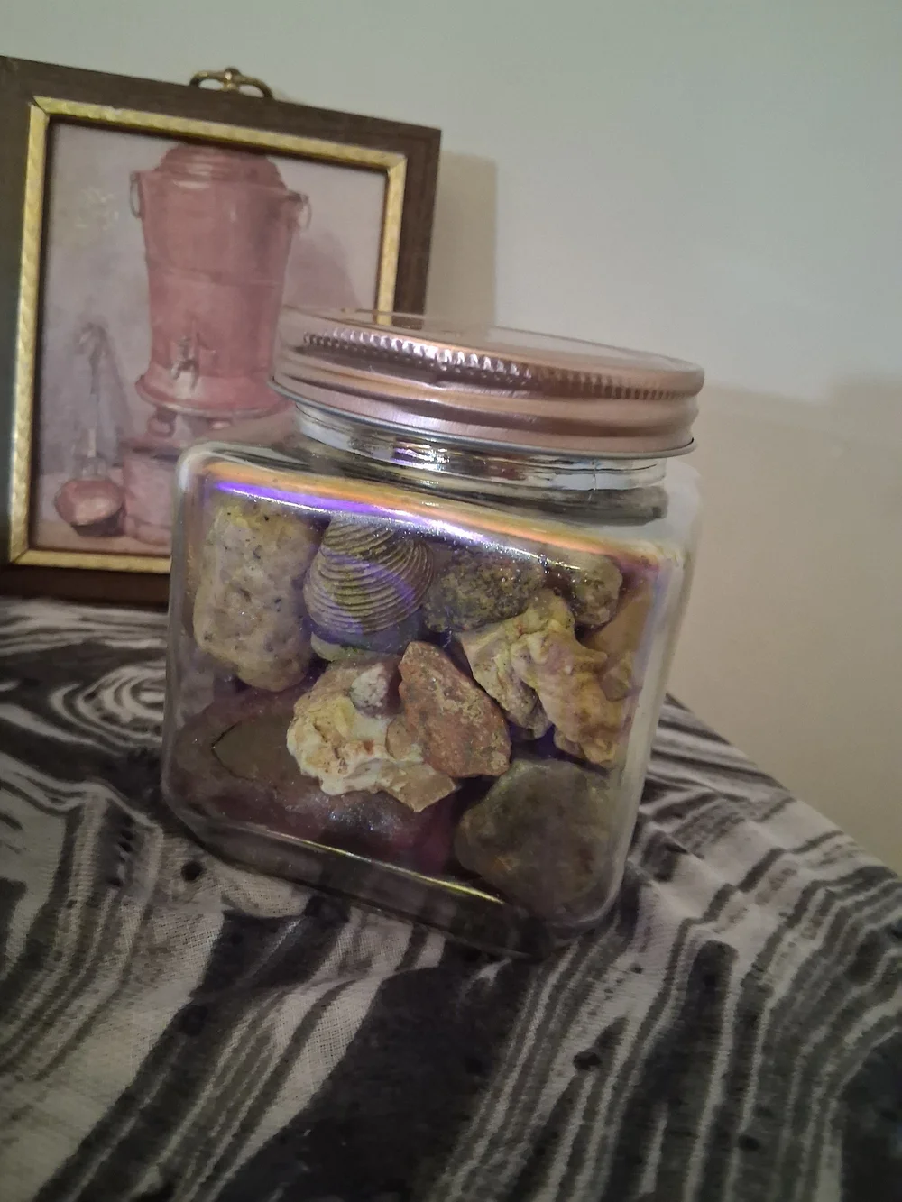 Glass Jar Filled With Beautiful Stones